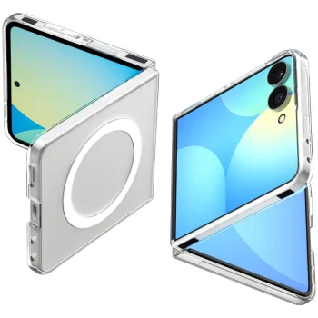 Spigen AirSkin MagFit Case for Samsung Galaxy Z Flip 8, Clear / White