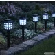 Solar LED Garden Lights with Twilight Sensor, 6 Pcs, Black