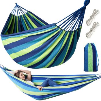 Double garden hanging hammock 300x160 cm, Brazilian XXL, with carry bag
