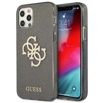 Guess iPhone 12 Pro Max Case Glitter 4G Big Logo Black