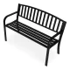 MultiGarden Garden Bench with Backrest, 120x50 cm, Black