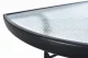 Half Round Glass Top Balcony Table for Patio and Outdoor Use, black