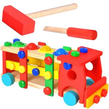 Iso Trade Wooden Educational Truck with Accessories