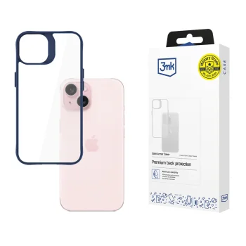3Mk Protection Satin Armor Case+ for Apple iPhone 15 Transparent / Blue
