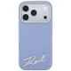 Karl Lagerfeld Grained with Resin Logo MagSafe Case for iPhone 18 Pro Max / 17 Pro Max, Light Blue
