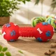 Squeaky Dog Toy Dumbbell, 13 cm, Red