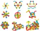 Magnetic Building Blocks with Glowing Elements, 52 Pcs