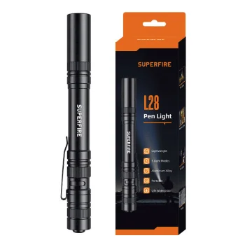 Superfire L28 Pocket Flashlight, 121 lm, 5W, 52 m, Black