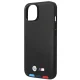 BMW iPhone 14 Plus Case Leather Stamp Tricolor, Black