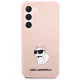 Karl Lagerfeld Liquid Silicone Ikonik Choupette Case for Samsung Galaxy S23+, Pink
