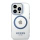 Чехол Guess Metal Outline MagSafe для iPhone 14 Pro - синий