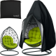 Waterproof Hanging Egg Chair Cover UV Resistant for Garden Swing GARDLOV, Black