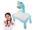 Children’s drawing projector with table and markers, blue