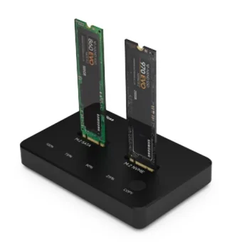 M.2 NVMe and SATA SSD Dual Bay Docking Station with Offline Clone