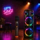 Wireless Bluetooth Speaker 06403 with Microphone, LED, FM, USB, Black