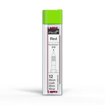 Pica Fine-Dry Refill Leads 7031, 0.9 mm, Red, 12-Pack