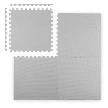 Ricokids Large EVA Foam Puzzle Play Mat 120x120 cm, 4 Pcs, Grey
