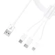 3mk 3in1 Cable USB-A to micro USB / Lightning / USB-C 1.2m 15W - White