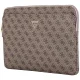 Guess Sleeve 4G Zipper Pocket Triangle Logo 14\" Laptop Bag - Brown