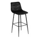 ModernHome Quilted Velvet Bar Stool with Footrest, Black