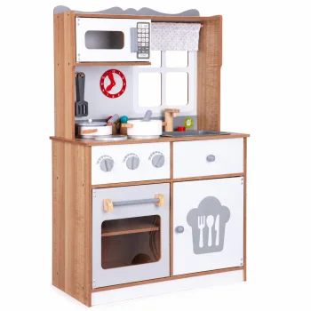Ecotoys 7253 Wooden Play Kitchen with Accessories