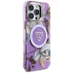 Guess Glitter Flowers Triangle Buttons MagSafe Phone Case Cover iPhone 16 Pro Max Purple