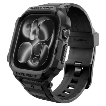 Spigen Rugged Armor Pro Apple Watch 42 mm dirželis su dėklu, Matte Black