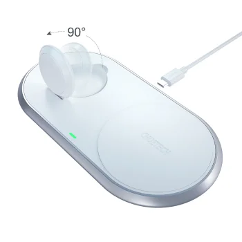 Choetech T317 2in1 Wireless Charger for Smartphone and Apple Watch, White