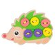 An educational set for sewing button sewing, green hedgehog