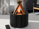 USB Air Humidifier and Aroma Diffuser with RGB LED Flame Effect, Black