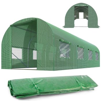 Tunnel greenhouse film Plonos 2.5 x 4 m (10 m²), 140 g/m² UV4, with mosquito netting, green