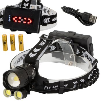 Bailong Rechargeable LED Headlamp XHP160 with Zoom and Power Bank