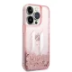 Karl Lagerfeld iPhone 14 Pro Case Liquid Glitter Big KL, Pink