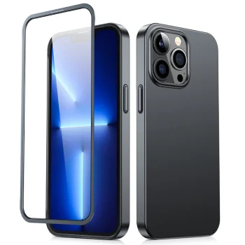 Joyroom 360 Full Case for iPhone 13 Pro Max with Tempered Glass, Black (JR-BP928)