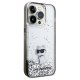 Karl Lagerfeld iPhone 14 Pro Case Liquid Glitter Choupette, Transparent
