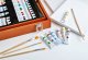 Artist\'s painting drawing set in a wooden box 174 pcs. pencils, paint, brushes, etc.