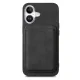 Synthetic Leather Case with Detachable Card Holder for iPhone 17 - Black
