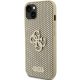 Guess iPhone 15 Case Perforated 4G Glitter, Gold