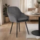 Set of 2 Upholstered Velvet Chairs ModernHome, Dark Grey