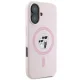Karl Lagerfeld Silicone Karl&Choupette Heads Ring MagSafe Case for iPhone 16 Plus, Pink