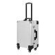 KUFER Professional Table/Suitcase for Makeup Cosmetic Artist with Mirror and LED Lighting T-27, silver