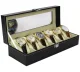Watch storage box for 6 watches, black