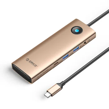 Orico PW11 9in1 USB-C prijungimo stotelė HDMI 4K 60Hz RJ45 2.5G PD 100W, rausvas auksas