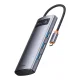 Baseus Metal Gleam Series 4-in-1 Hub, USB-C to 4x USB 3.0, WKWG070013, Gray