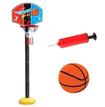 Mini Basketball Set with Adjustable Stand, Ball and Pump, Colorful