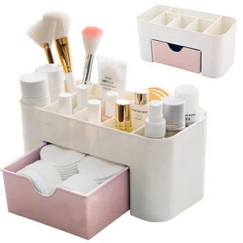 Cosmetics and Jewelry Organizer with Drawer, Pink