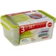 Emsa Clip&Close 515585 Food Storage Container Set 3 pcs Green