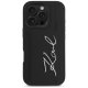 Karl Lagerfeld HC Grained PU Cardslot Metal Signature iPhone 16 Pro Max Case - Black