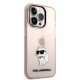 Karl Lagerfeld Ikonik Choupette vāciņš iPhone 14 Pro Max - Rozā