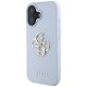 Guess Grained Big 4G Logo Case for iPhone 16 - Blue